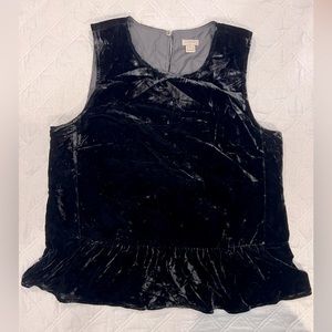 J. Crew Black Velvet Blouse